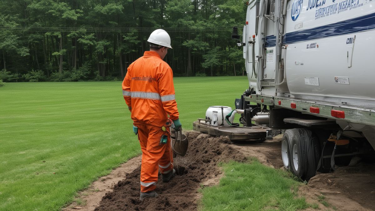 Joe's Septic emergency repair team responding to septic system emergency